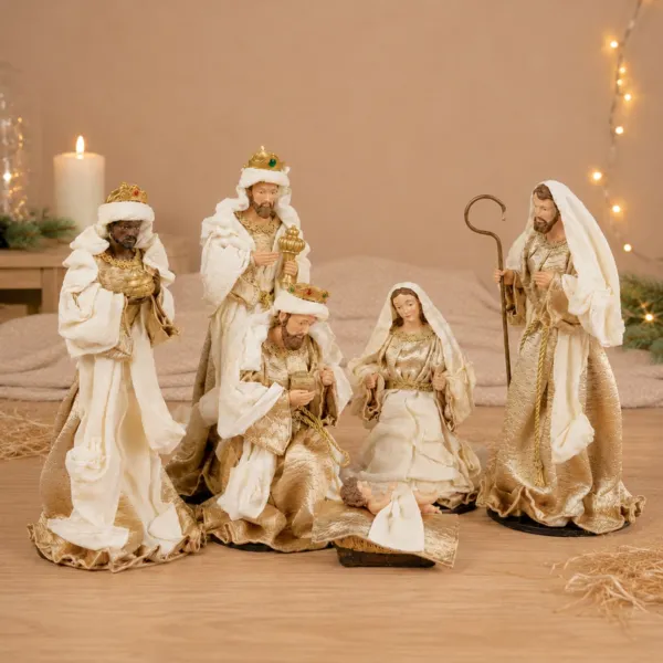 De set van 6 santons (H33 cm) van Jos�phine