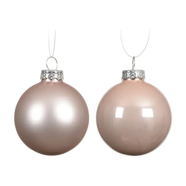 Set di 4 palline di natale in vetro (D100 mm) Boreale Rosa cipria