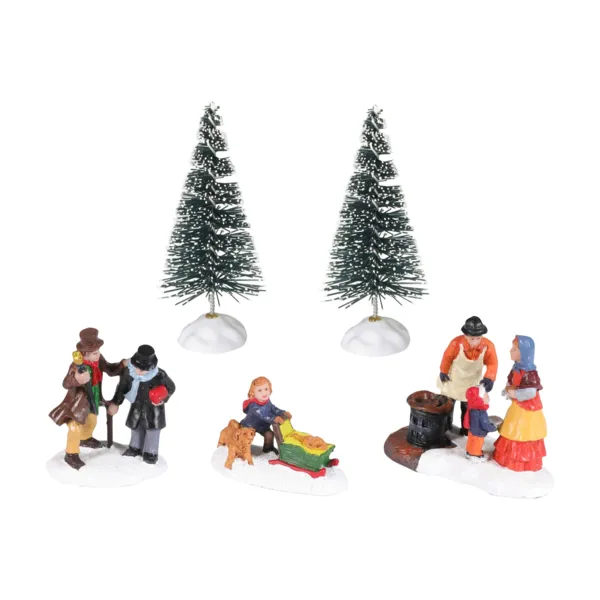 Set mit 5 Figuren und Zubeh�r (H9 cm) Dorfleben