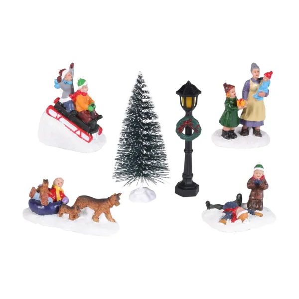 Lote de 6 figuritas y accesorios (H9 cm) Alegr�a infantil
