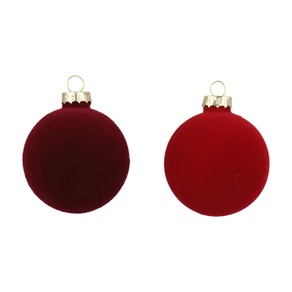 Set di 10 palline di vetro (D60 mm) Velluto Rosso e bordeaux