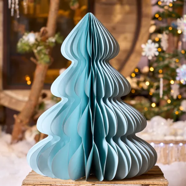 �rbol de papel para colocar (H60 cm) Cierre Magn�tico Azul cielo