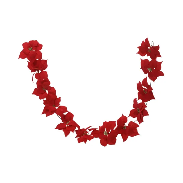 Poinsettia slinger (180 cm) Heritage Rood