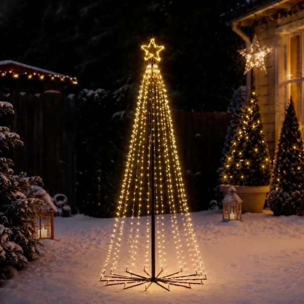 Cono luminoso 541 LED (H180 cm) Effetto scintillante di Natale Bianco caldo dorato