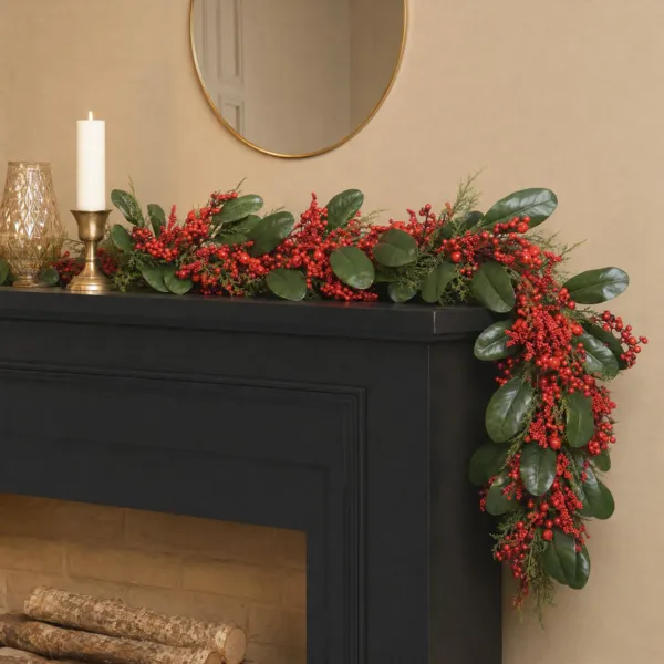 Kerstguirlande (180 cm - D8) Big Berry Rood