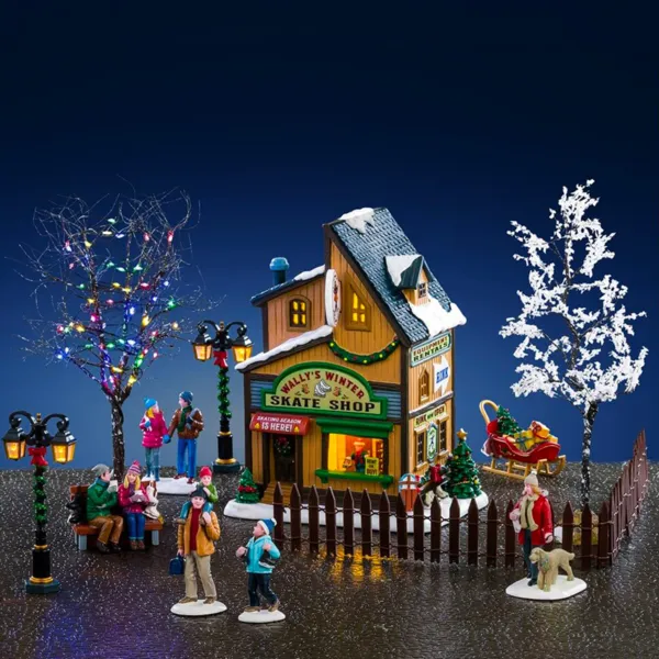 Lemax verlicht kerstdorp Complete set Schaatswinkel