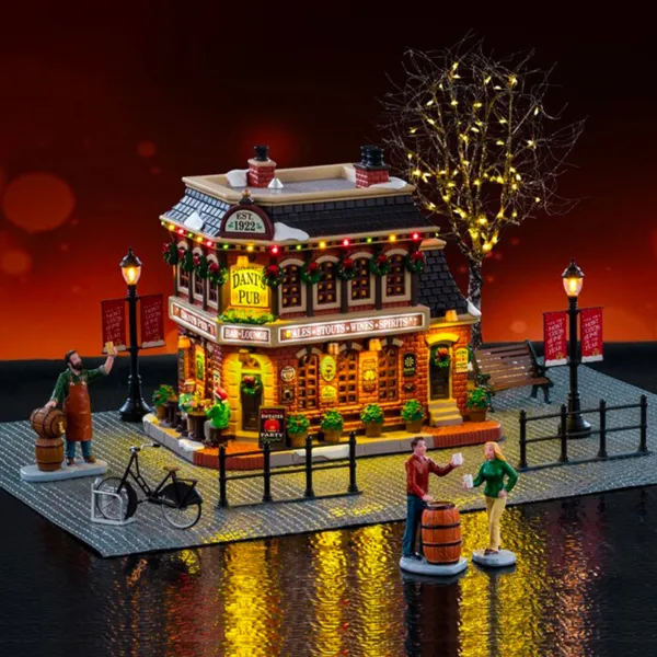 Pueblo de Navidad Lemax luminoso Conjunto completo El pub de dani
