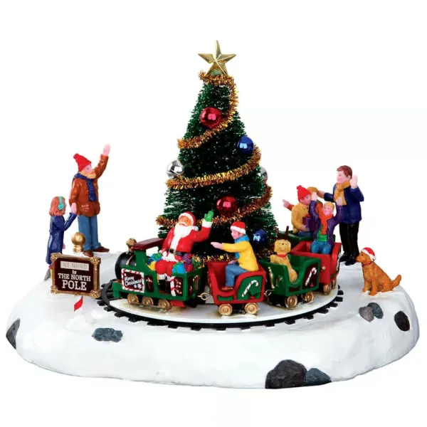 Pueblo de Navidad Lemax luminoso y animado a pilas El tren de Pap� Noel