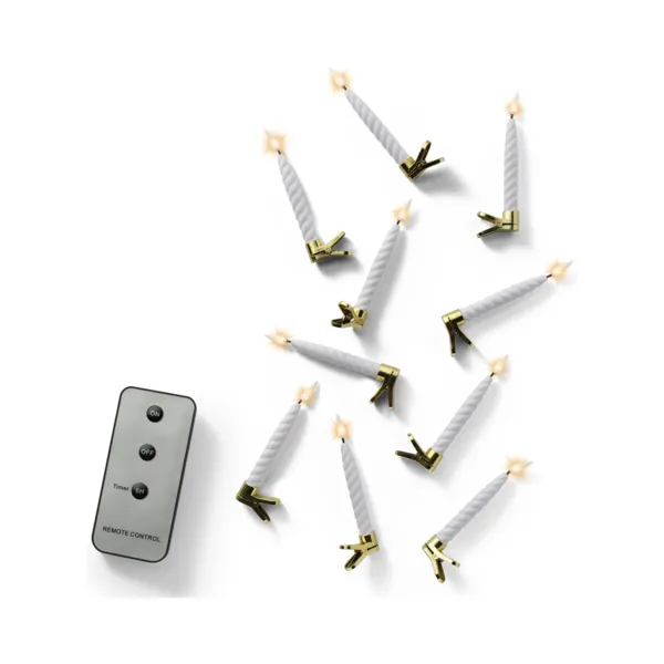 Set di 10 candele LED a pile per albero (H14 cm) Veglia di Natale Bianco caldo