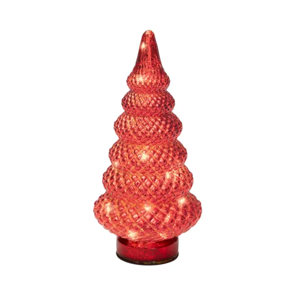 Sapin lumineux en verre (D25,5 cm) �ternel Rouge