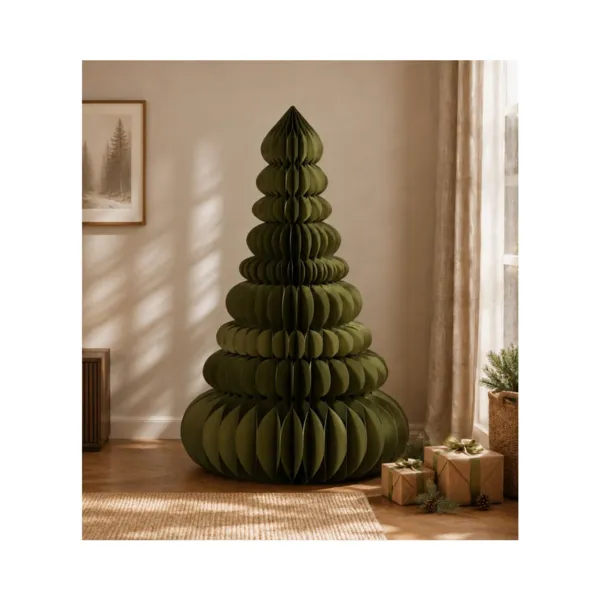 Riesiger Papier-Weihnachtsbaum zum Aufstellen (H200 cm) Magnetverschluss Rosmaringr�n