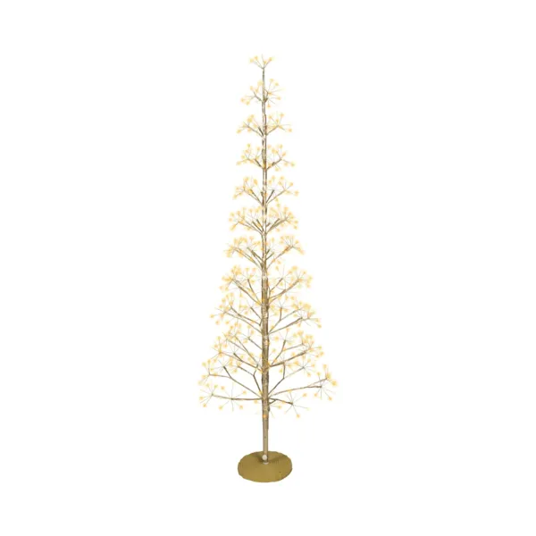 Albero luminoso 624 LED (H150 cm) Abete Polare Oro e bianco caldo dorato