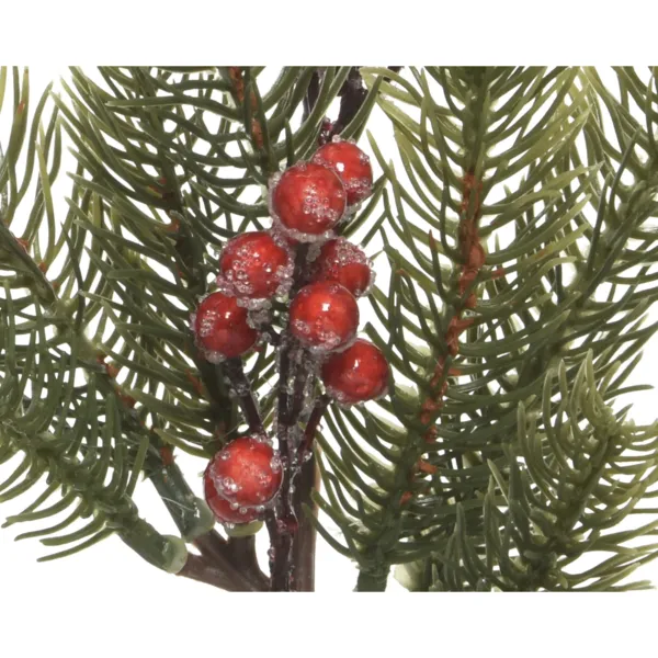 Tannenzweig (H36 cm) Saint-Moritz Gr�n mit roten Beeren