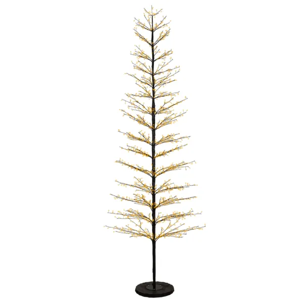 Albero luminoso 2048 LED (H270 cm) Atlas Nero e bianco caldo