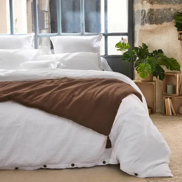 Edred�n de gasa de algod�n (150 x 150 cm) Ga�a Marr�n
