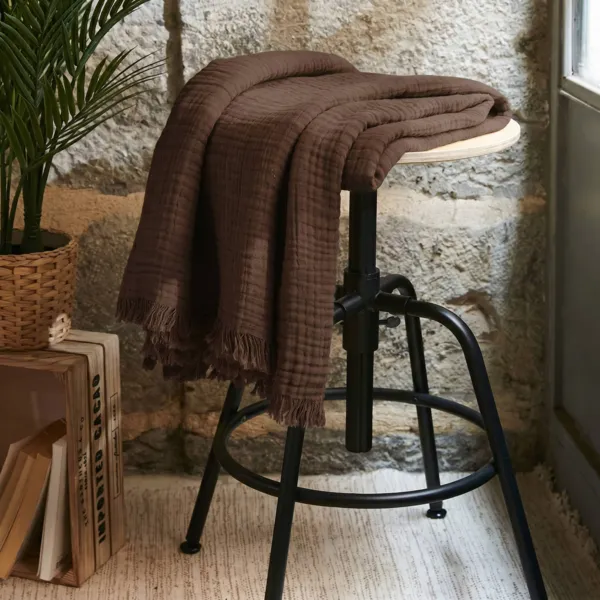 Plaid garza di cotone (130 x 160 cm) Ga�a Marrone