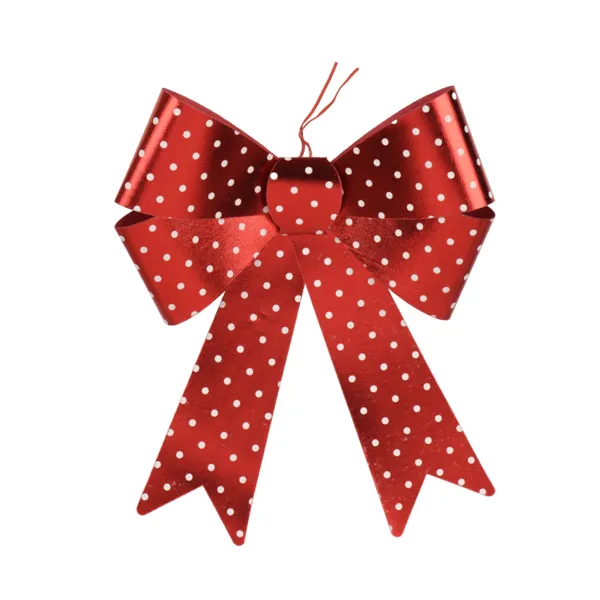 Fiocco di Natale (H29 cm) Pois Rosso e bianco