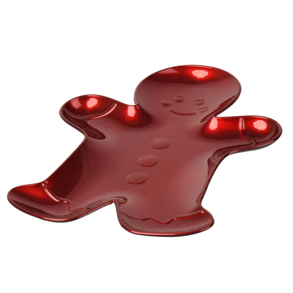 Piatto decorativo (27 x 20 cm) Pan di zenzero Rosso lucido