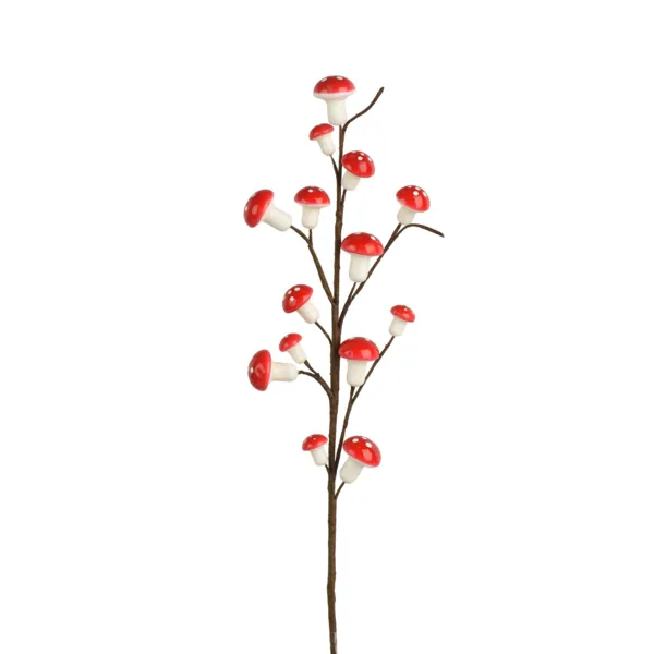 Ramo decorativo (H64 cm) Funghi Rosso e bianco
