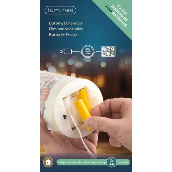Adaptador de corriente universal para pilas 3 x AA