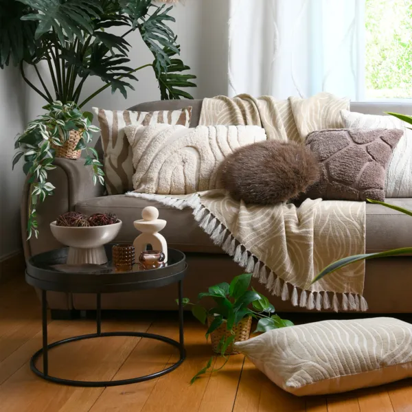Rideau coton recycl� (140 x 260 cm) Felidae Ecru