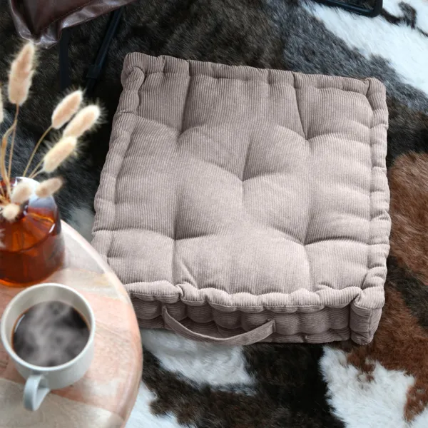 Cuscino da pavimento quadrato in velluto (45 x 45 cm) Dandy Grigio