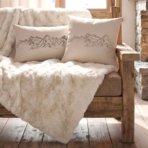 Coussin carr� effet laine (45 x 45 cm) Charlaix Ecru
