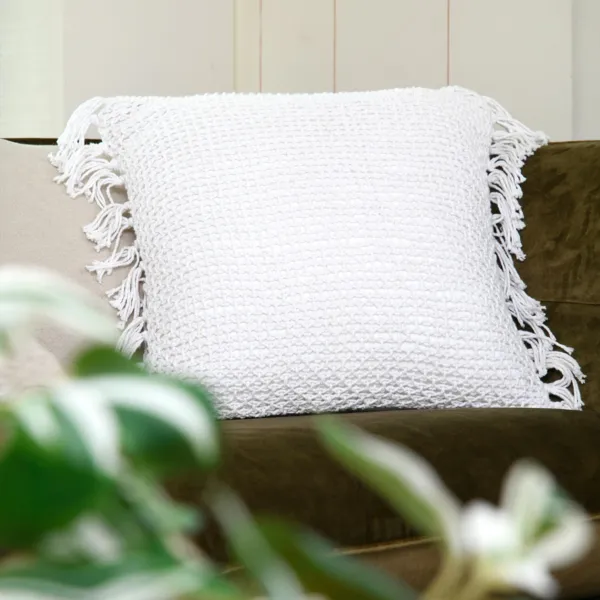 Cuscino quadrato in cotone (45 x 45 cm) Mariette Ecru