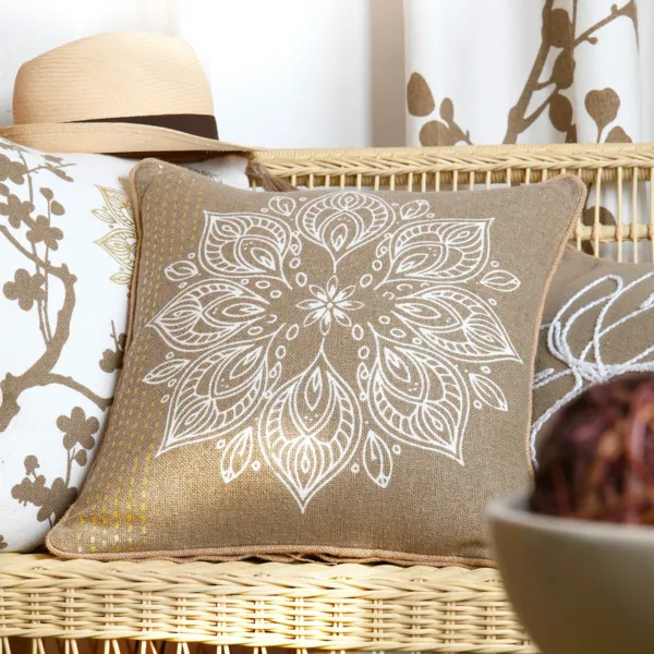 Cuscino quadrato tessuto riciclato (45 x 45 cm) Zen Tortora