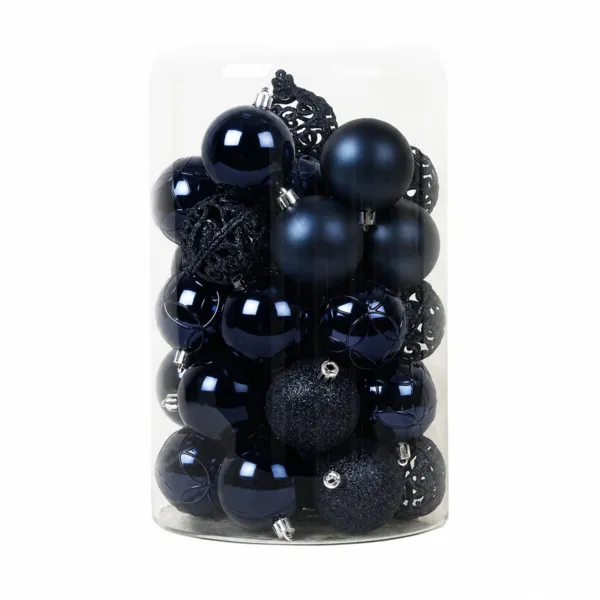 Lot de 35 boules de No�l (D60 mm) Aravis mix Bleu nuit