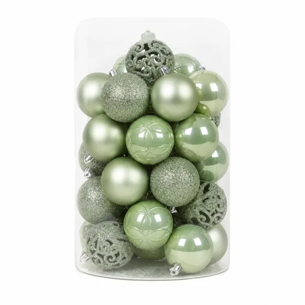 Set di 35 palline di Natale (D60 mm) Aravis mix Verde Matcha