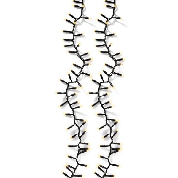 Koppelbare lichtslinger 5 m 200 LED zwarte kabel Pro-lights Warm wit