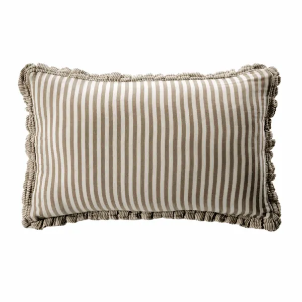 Coj�n rectangular de gasa de algod�n (40 x 60 cm) Ga�a rayas Marr�n