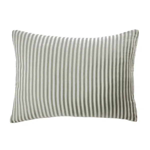 Federa rettangolare garza di cotone (50 x 70 cm) Ga�a righe Verde rosmarino