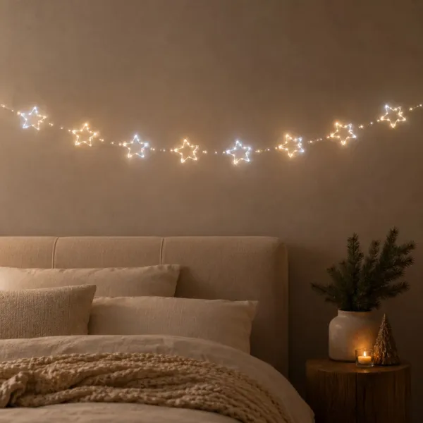  Guirlande lumineuse 150 micro LED (215 cm) �toiles scintillantes Flash Blanc chaud et froid