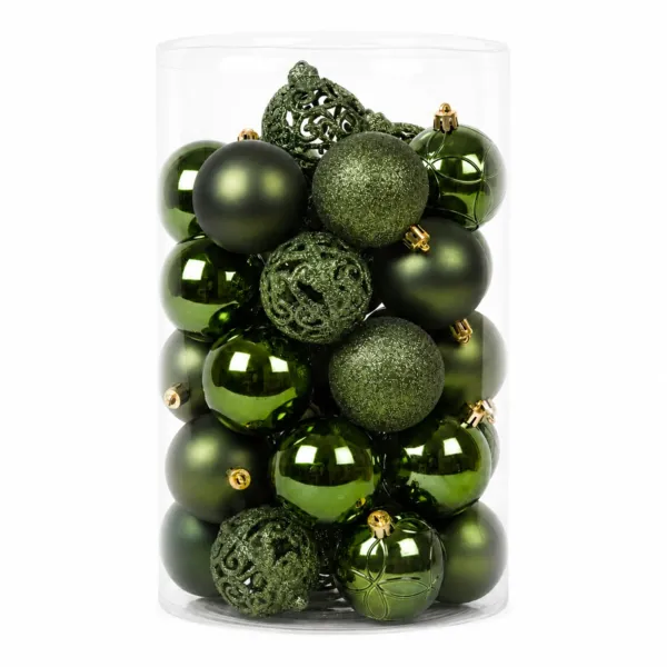 Lot de 35 boules de No�l (D60 mm) Aravis mix Vert sapin