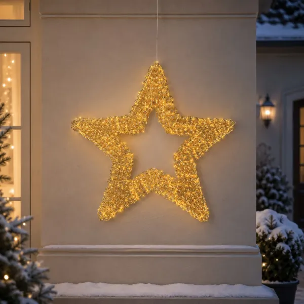 Lichtgevende ster 800 LED (D78 cm) Oudjaarsavond Flash Intens goud en warm wit