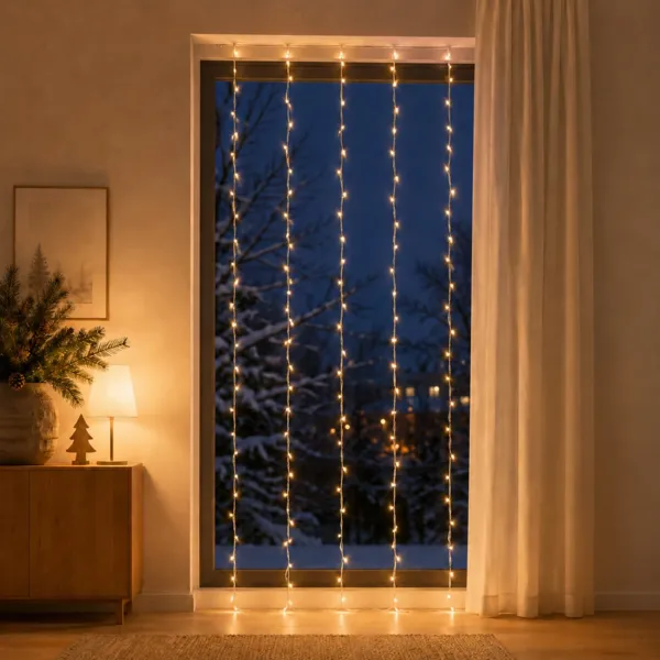 Lichtervorhang H2,60 m Warmwei� 768 LEDs koppelbar 24 V