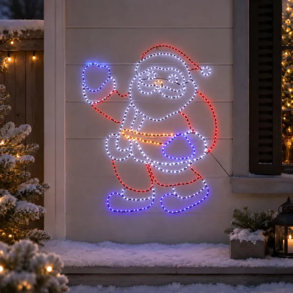 Leuchtender Weihnachtsmann 522 LED (H109 cm) Zauber Flash Mehrfarbig