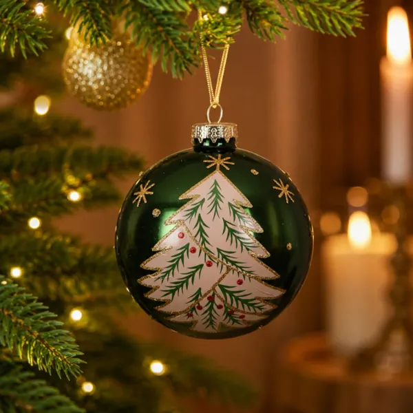 Pallina di natale in vetro (D80 mm) Mon beau sapin Verde abete