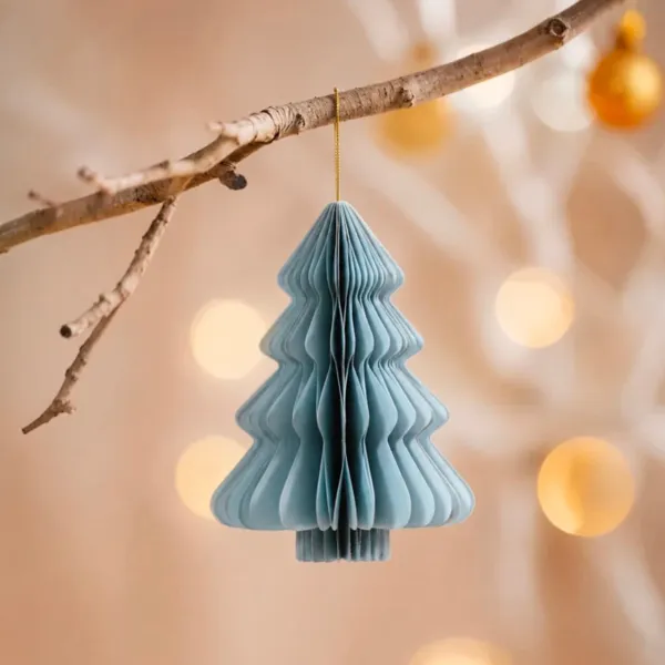 Albero di carta da appendere (H40 cm) chiusura magnetica Azzurro