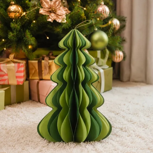 Albero di carta da appendere (H38 cm) chiusura magnetica Vintage Verde