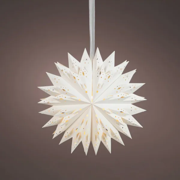 L�mpara colgante de papel (D58 cm) Origami Nordic Blanco y blanco c�lido