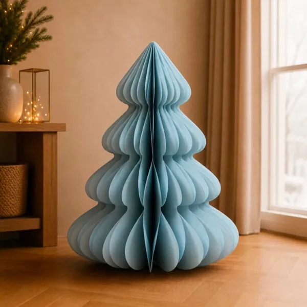 Sapin papier � poser (H90 cm) Fermeture Magn�tique Bleu ciel