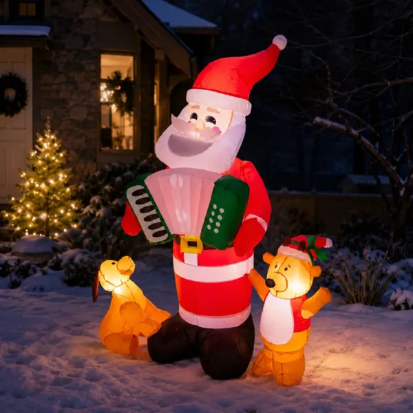 Babbo Natale gonfiabile e luminoso per esterni (H185 cm) Wouaf wouaf Multicolore