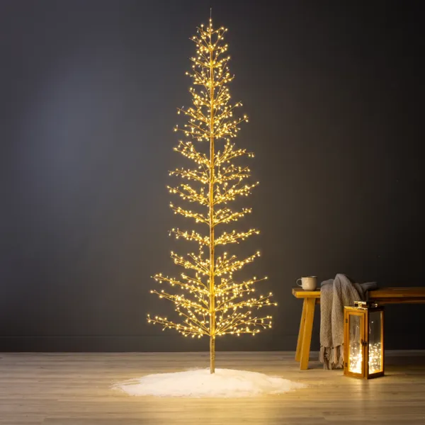 Albero luminoso 2048 LED (H270 cm) Atlas Oro e bianco caldo