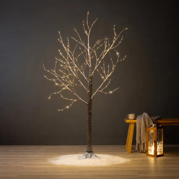 Albero luminoso 300 Micro LED (H100 cm) Betulla Cayden Bianco caldo champagne