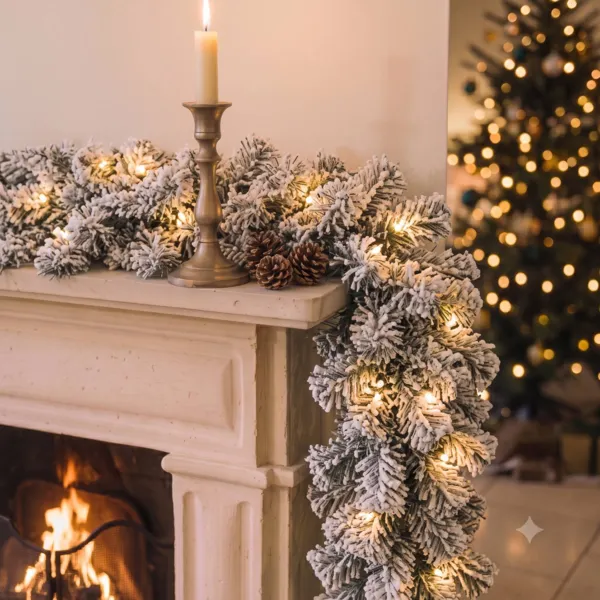 Ghirlanda abete luminosa Royal Bianco caldo