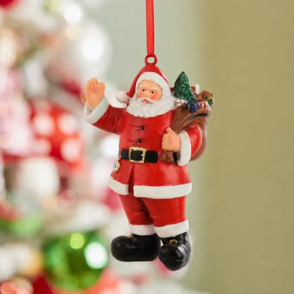 Addobbi natalizi (H10 cm) - Babbo Natale con la sua sacca di regali