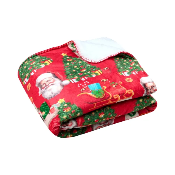Plaid di Natale (130 x 160 cm) Santa Rosso